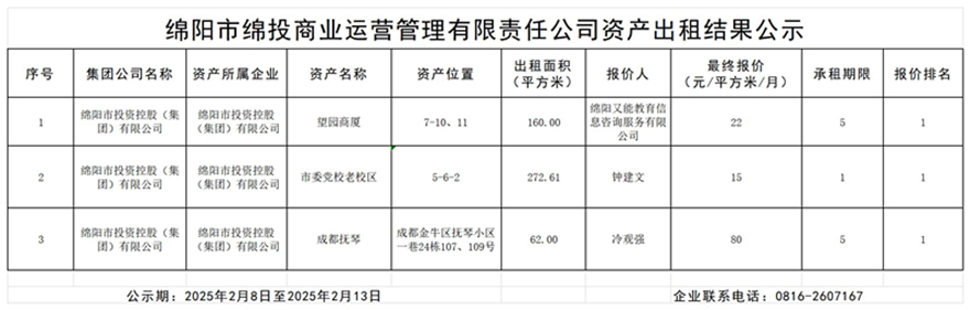 绵阳市易游 （中国版权）官方网站商业运营管理有限责任公司资产出租结果公示_结果公示模板_副本